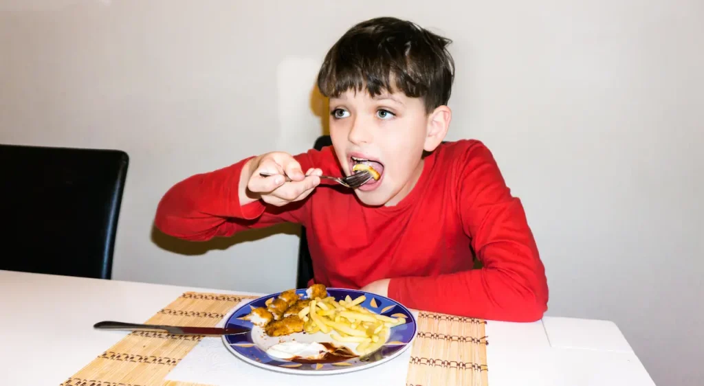 Food Texture Hypersensitivity Autistic Boy Eating Healthy Food