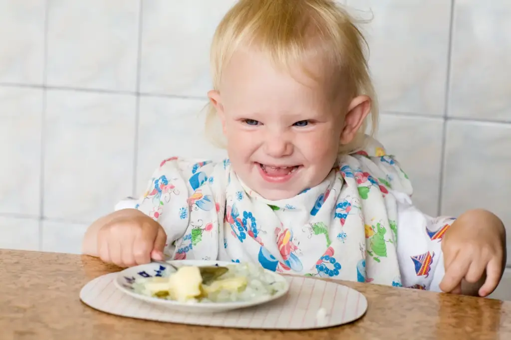 Baby Girl Eating Food 